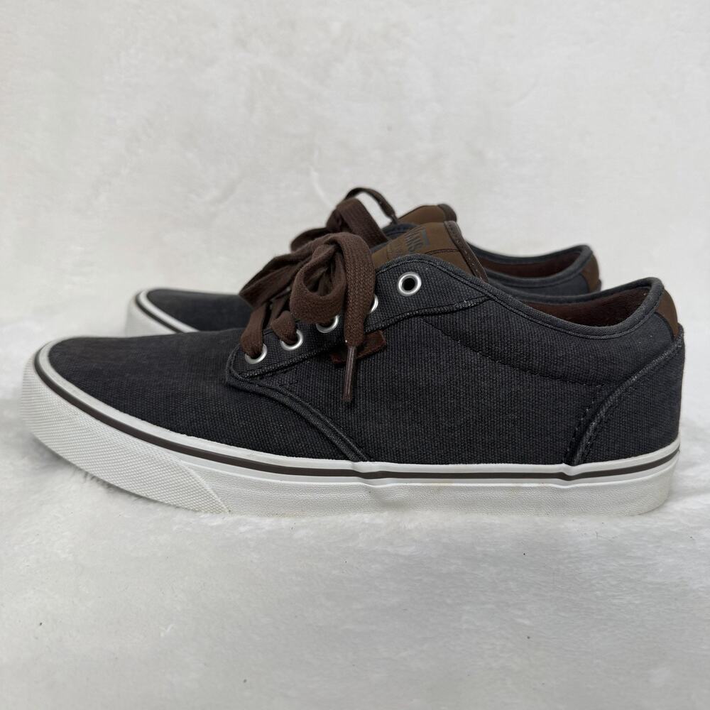 Vans Atwood Low Sneakers Mens 9.5 Gray Brown Canvas Leather Casual Skate Shoes